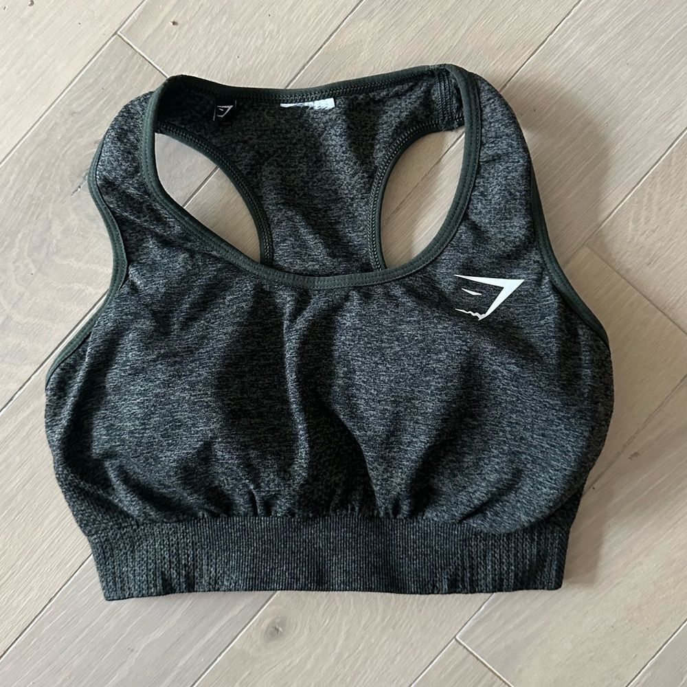 Gymshark seamless dark green sports bra